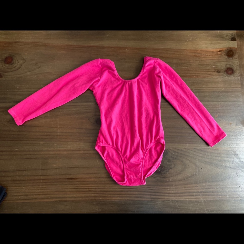 Pink long sleeve leotard